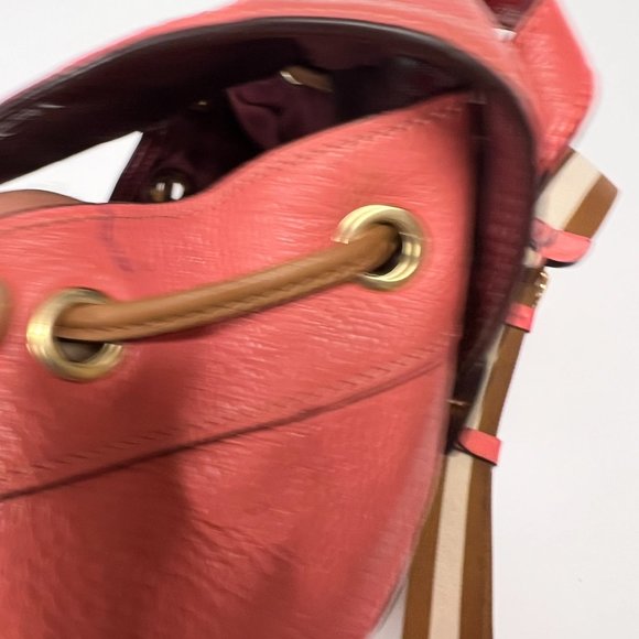 Coach 90399 Jes Horse & Carriage Logo Embossed Bright Coral Back Pack - Picture 6 of 10